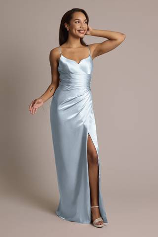 Picture of Charmeuse V-Notch Spaghetti Strap Dress